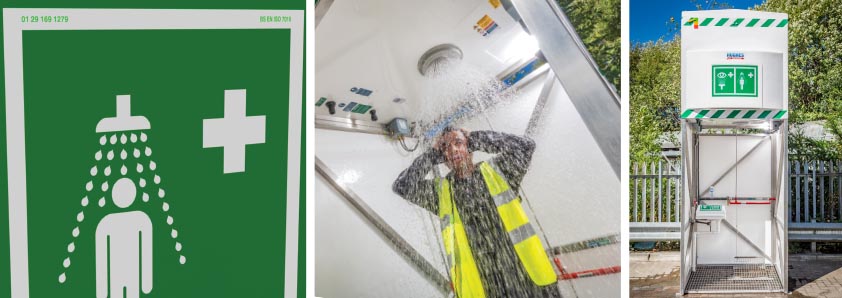 Tankdouches: Spoelen met lauw water bij calamiteiten