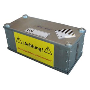 Kist voor beschadigde accu's tot 6 kg. 380 x 250 x 160 mm