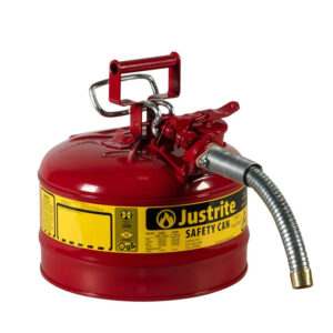 Justrite stalen veiligheidskan Type II | Met AccuFlow Safe Squeeze