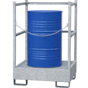Gelakte lekbak met opbouw WSP-1STS voor 1 x 200 liter vat