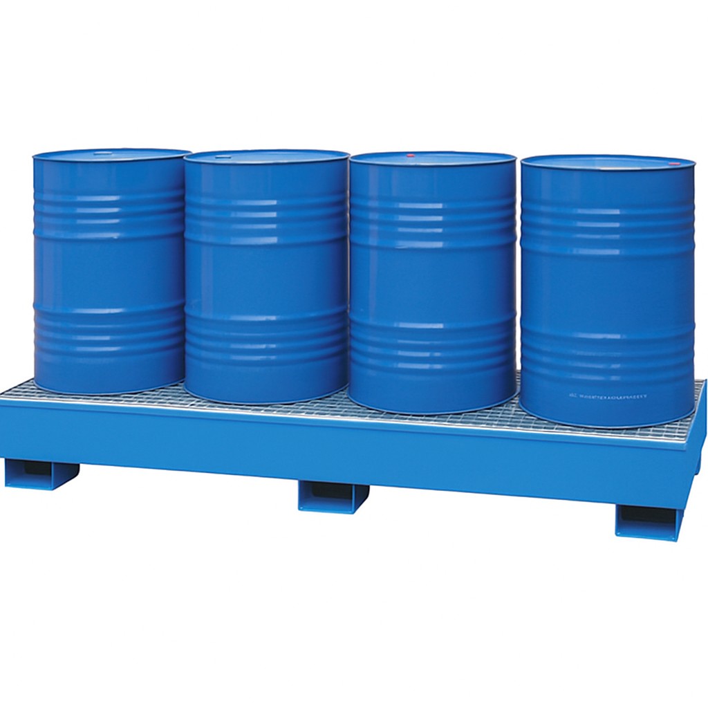 Stalen lekbak 4 x 200 liter vat lange uitvoering