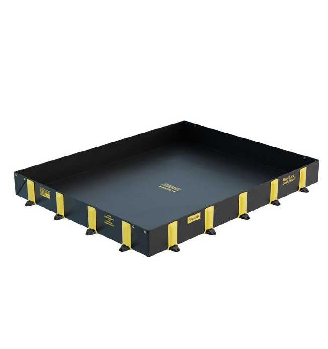 Justrite Rigid Lock QuickBerm PLUS - inrijdbare opvouwbare flexibele lekbak voor zware voertuigen