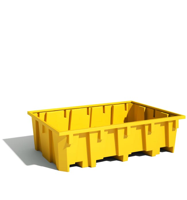 Kunststof lekbak voor palletstelling met vakbreedte 2.200 mm