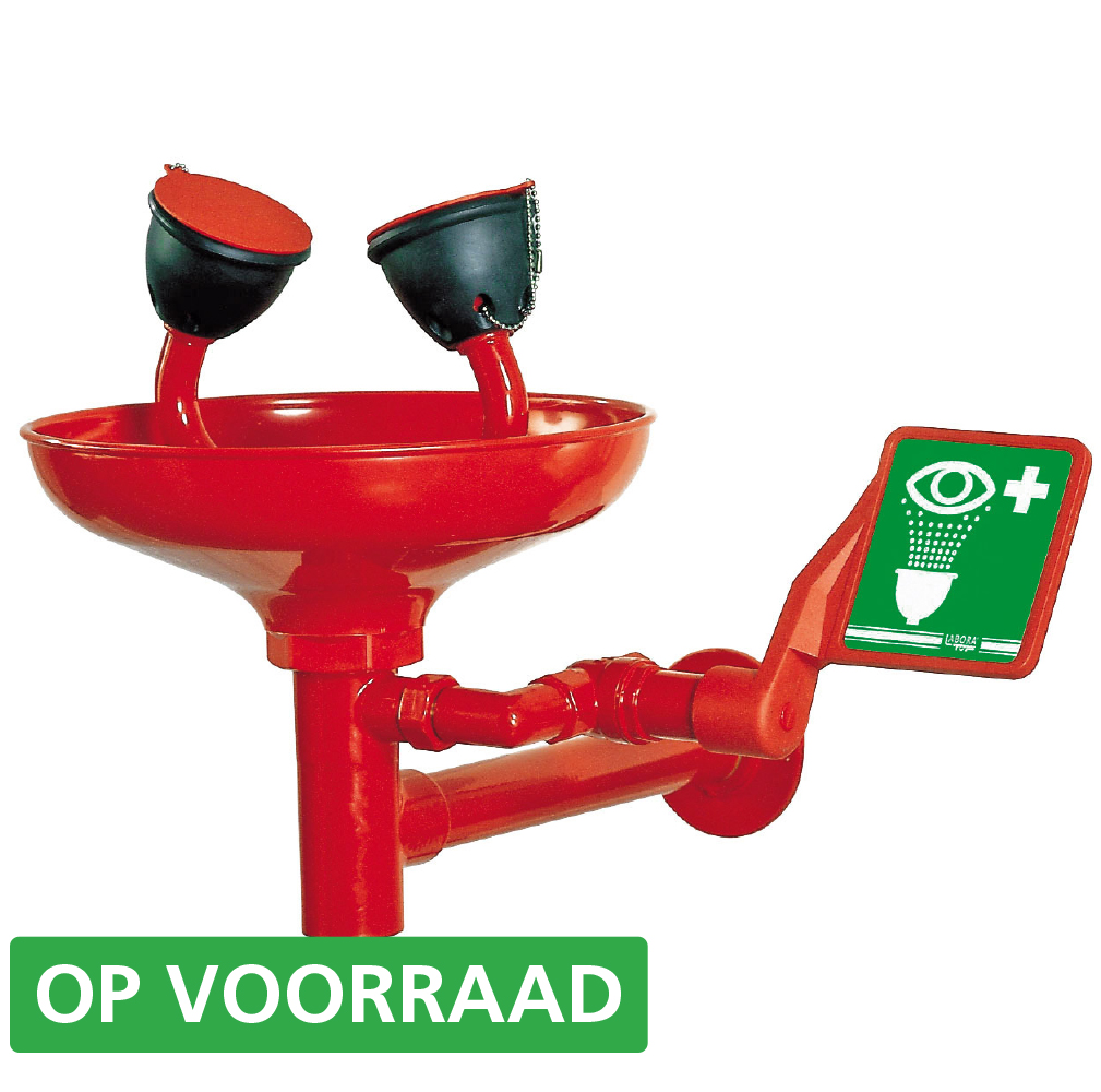 Oogdouche met kunststof opvangschaal | wandmontage
