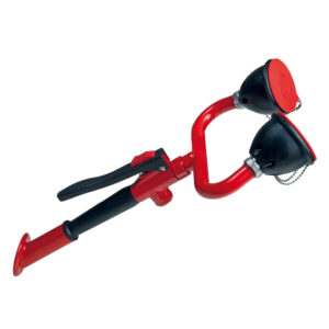 Knijp oogdouche dubbel | wandmontage onder hoek 45º -Rood
