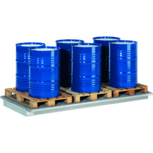 Inhaakbare lekbak voor palletstelling | vakbreedte 1.800 mm