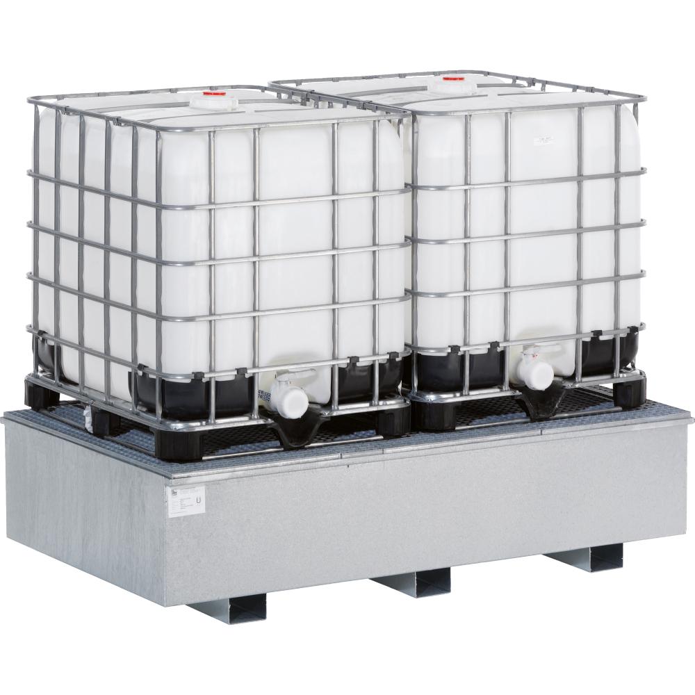Lekbak 1.100 liter voor IBC palletstelling met vakbreedte 1.800 mm