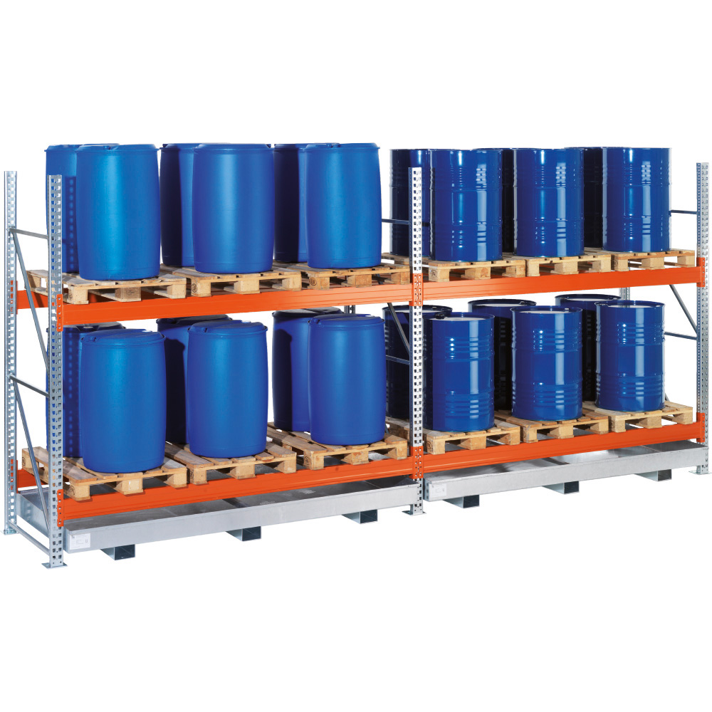 Lekbak 660 liter voor palletstelling met vakbreedte 3.300 mm