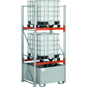 IBC Stelling met lekbak | 2 x IBC | vakbreedte 1.400 mm