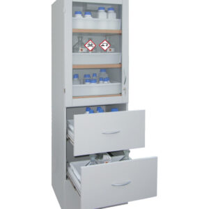 Zuren- en logenkast SLS 600GL / 3 legborden SF 3 schuifladen