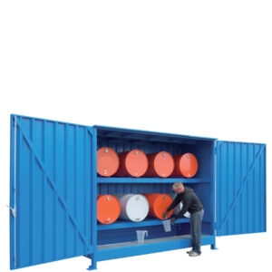 Stalen systeemcontainer WSC-F-E.2-30 - 8 vaten liggend