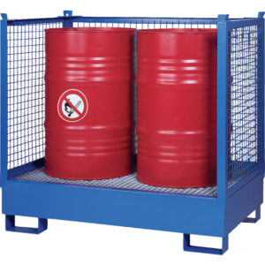 Gelakte lekbak met opbouw WSP-2SKS/Gitt | 2 x 200 liter vat